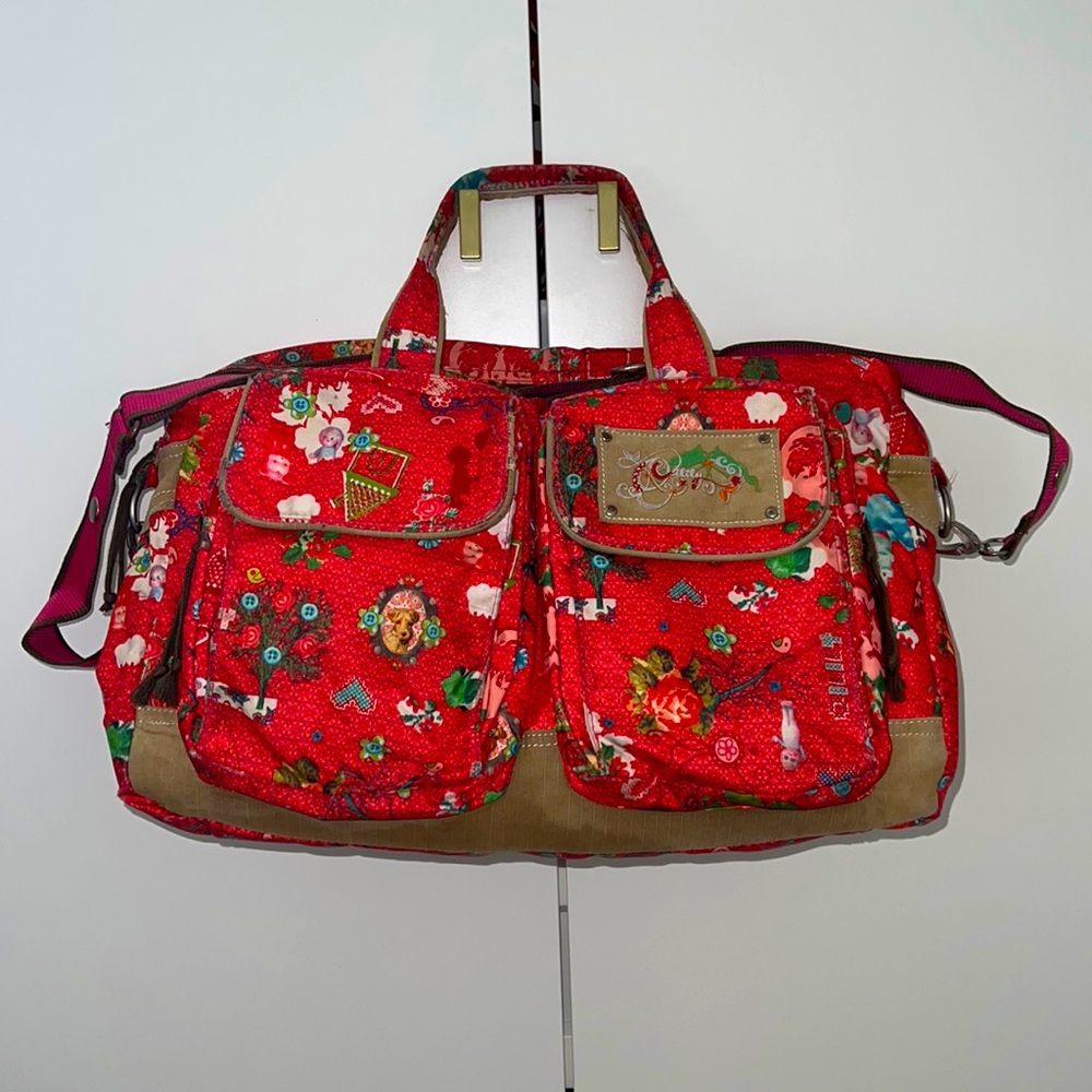 Oilily diaper bag, two bottle holders and pad